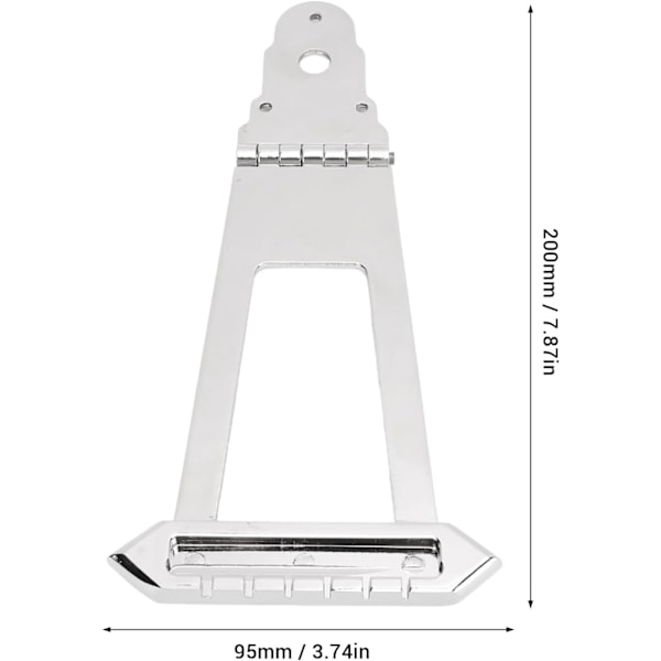 Trapez Tailpiece Bridge til 6-strengede Jazz Archtop Guitarer - Nikkelbelagt Legering