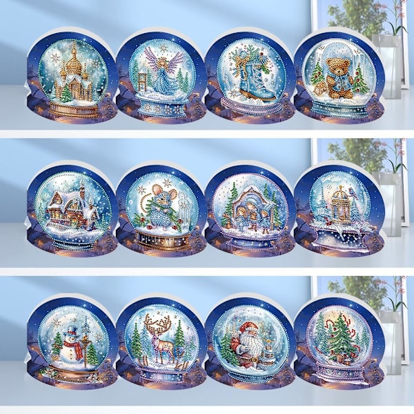 Juldiamantkonst-kortset, 12/8/6/4-pack, DIY handgjorda julkort HK050