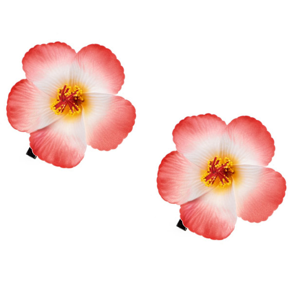 2 stk. Hawaii Plumeria Hårklipp for Strandfest (Rød) Red