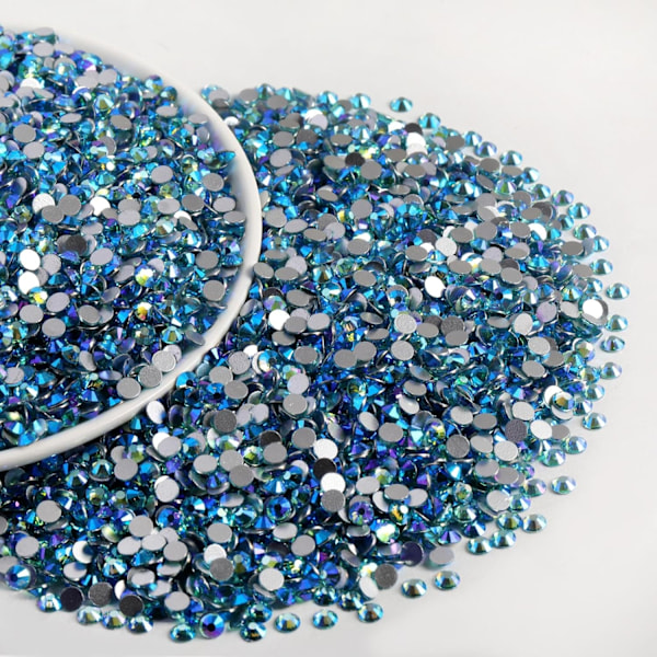 14400 stk. Akvamarin AB Flade Rhinestones til Negle, SS16, 3,8-4,0 mm Aquamarine AB SS16/14400pcs