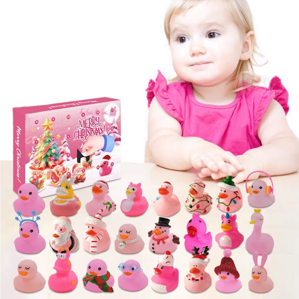 2024 Nedtælling Jule Gummiande Adventskalender, 24-Dages Badelegetøjs Sæt c