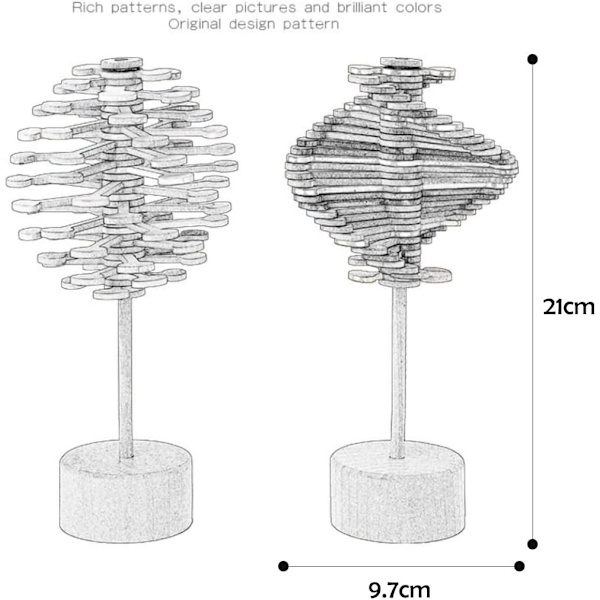 Trelollipop med roterende base, fargerik spiral leketøy for skrivebordsdekor Colorful Disc