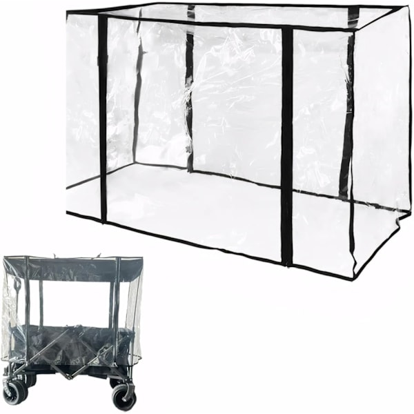 Vagn regnskydd pvc transparent vagn täcker vattentät 35x29x20in tak för vagn med förvaringspåse dragkedja vagnstillbehör utomhus levande