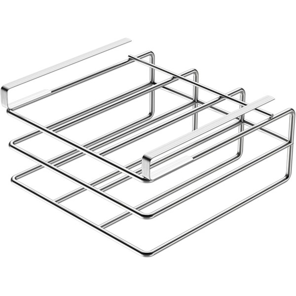 Skärbrädesställ, 25 x 30 x 6,4 cm under skåp metall skärbräda organiserare platsbesparande slitstark skärbräda rack grytlockhållare, silver SILVER
