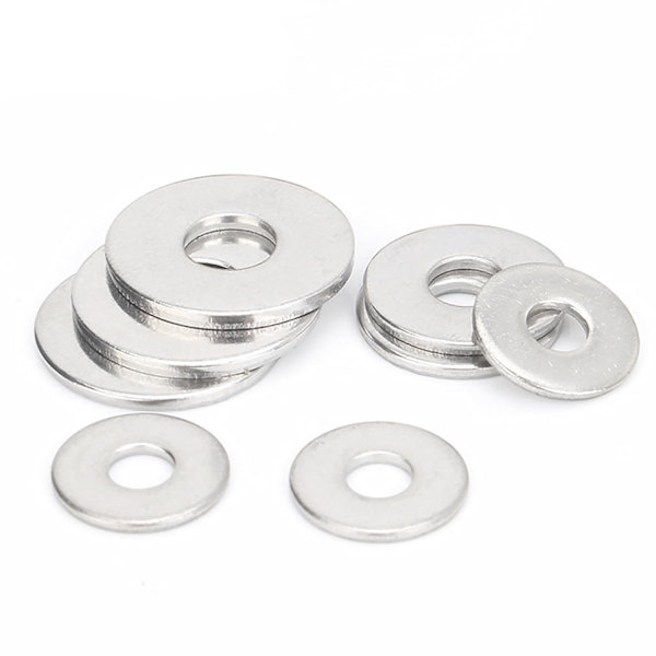 M6 x 12 mm OD Flate Skiver - 100 stk 18-8 (304) Rustfritt Stål Flate Skiver Silver M6/304