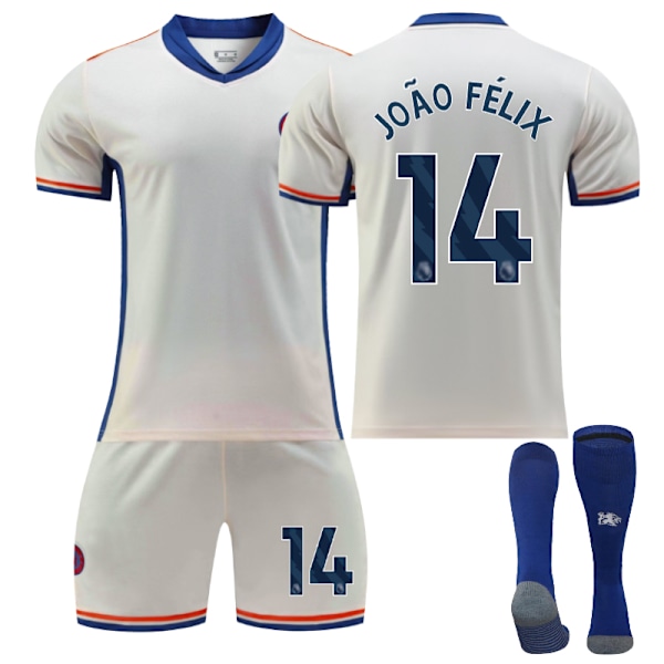 Chelsea Hemma Barnfotbollströja 2024-2025 - Bortamatch João Félix Nr 14 - Strumpor 30 No. 14 - Socks 30