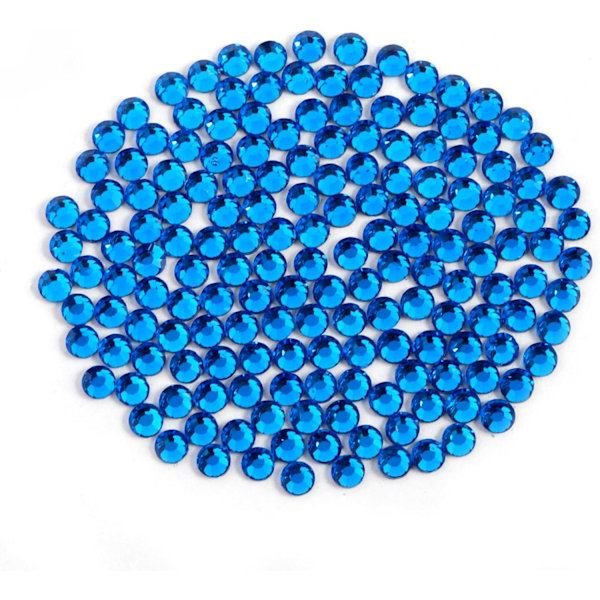 8000 st Hotfix Capri Blå Rhinestones för Hantverk, SS6 (1,9-2,1 mm) Capri Blue SS6