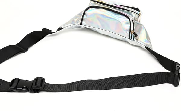 Fanny Pack Bælteforlænger Justerbar Elastisk Rem til Holografisk Taske, 2 Pak (Sort) Extender Belt