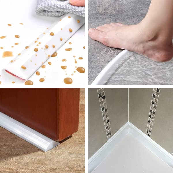 Självhäftande duschskyddslist, duschtröskel, vattenbarriär, dusch, badrum, golv, vattenlist 2M_max