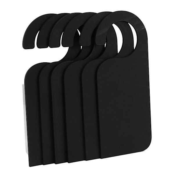 6 st Trädörrskylthängare Minidubbelsidig träsvarta tavla Svart tavla Meddelande Anteckningar Memo Board Dörrknopp Hangerskylt, svart