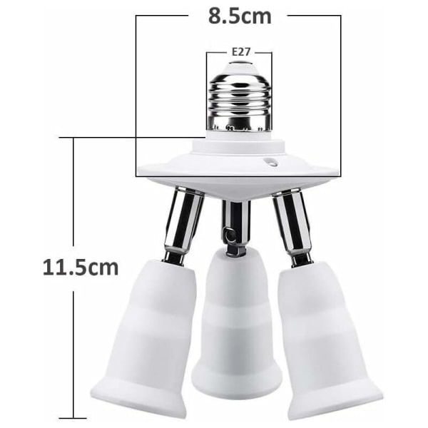 E27-kanta LED-lampulleille, 360° säädettävä, AC 220-240V, 3 kpl E27-sovittimia kattovalaisimen pidikkeille