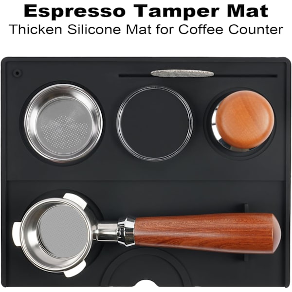 Espresso Silikon Tampmat, 25 x 20 cm Halksäker Baristamatta för Kaffeverktyg 25 x 20 cm