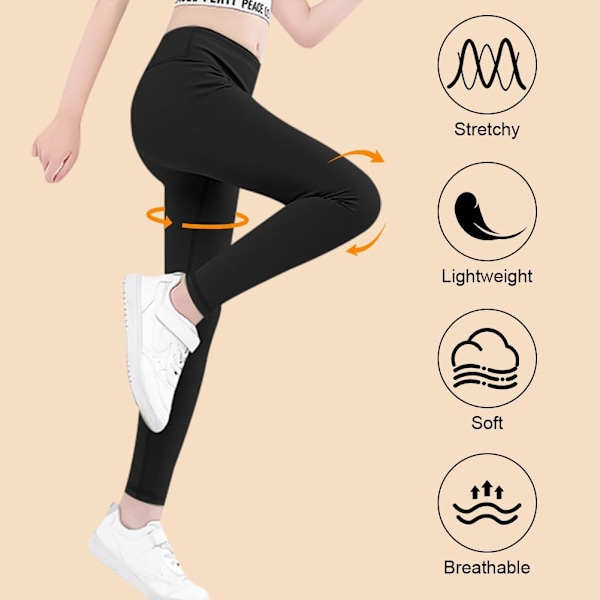 3-pak pige Leggings, Sportsbukser til Børn, Ankel Længde Størrelser 7-14 150CM-3 strips 150CM-3 strips