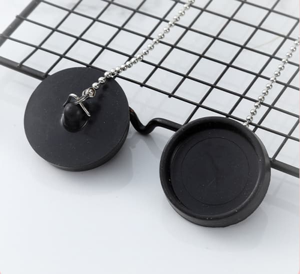 Universal Bath Plug [2 Pieces], Sink Stopper with 50 cm Ball Chain