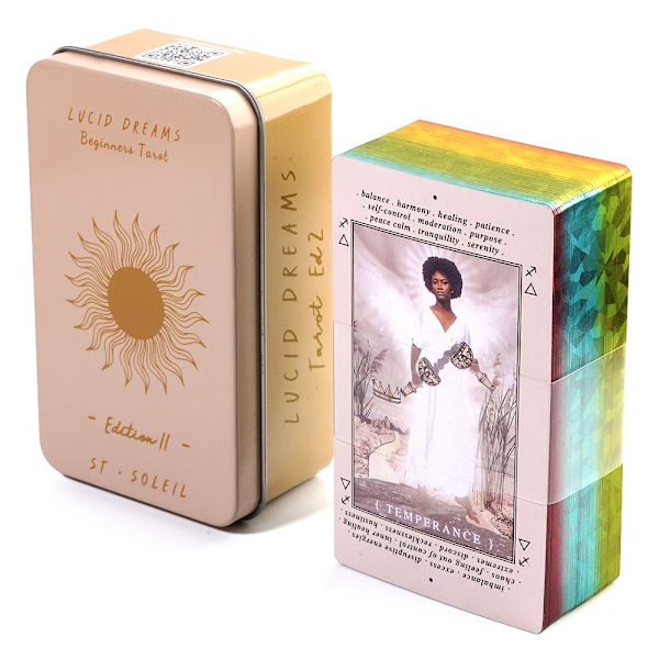 Lucid Dreams Nybegynner Tarot Del Toro Tarot i metallboks 78 kort Gilded Edge Guidebook Deck