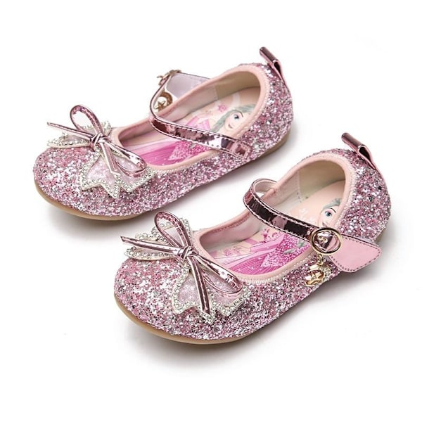 Elsa prinsessakengät lapsille tytöille paljeteilla vaaleanpunainen 15,5 cm / størrelse 24 15.5cm / size24