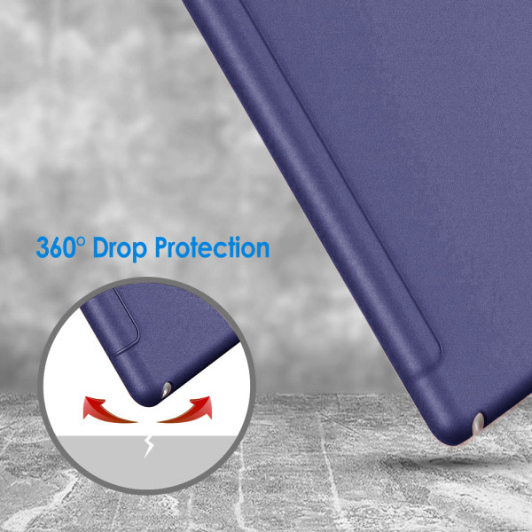 CQBB Ultratunt smart case med gummibelagt flexibelt TPU- cover, automatisk sömn/väckning och View/Type-stativ för iPad Mini 5 - helt blå