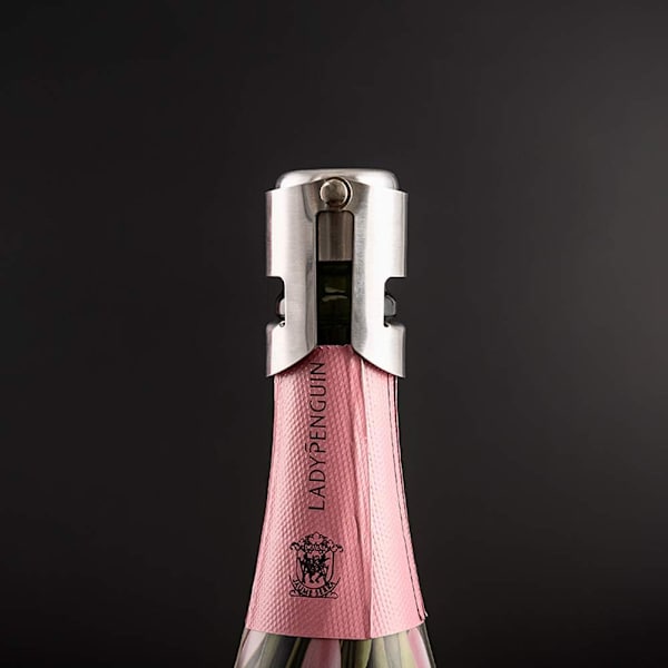Champagnekorkar, 4-pak vakuumforseglet rustfrit stål mousserende vin flaskeforsegling for gaver