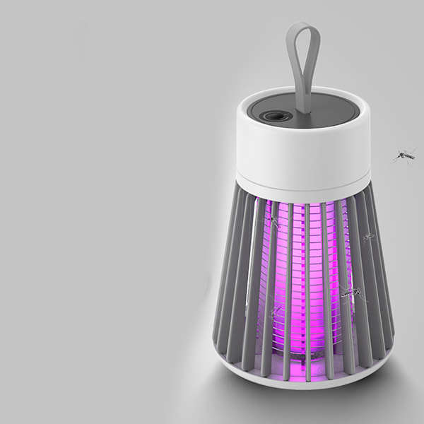 Myggedræbende lampe med lav støj og lav stråling, USB-opladning, multifunktionel, bærbar myggelampe til hjem og camping Grå [Charging Model] Grey