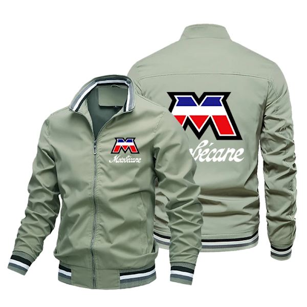 Motobecan - Herre Sykkeljakke, Baseball Skjorte, Avslappet Trench Rock, Street Hip-Hop Stil, Arbeidsjakke black L
