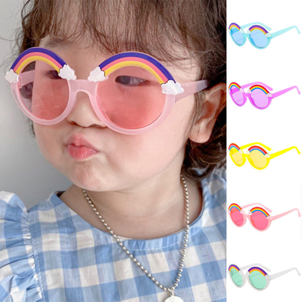 Barn solglasögon Unisex Söta Rainbow Baby Flickor Pojkar Jelly Purple
