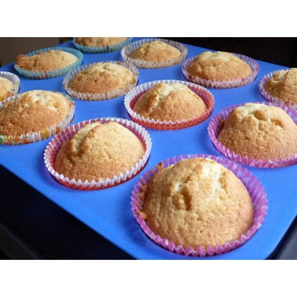 12-rums rund silikoneform til muffins, gelé og kager—max