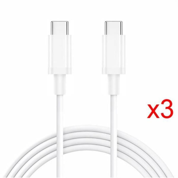 CQBB USB-C-kabel för Samsung Galaxy A54 A34 A14 A23 4G-5G - 1 meter - Vit - Snabbladdning [3-pack]