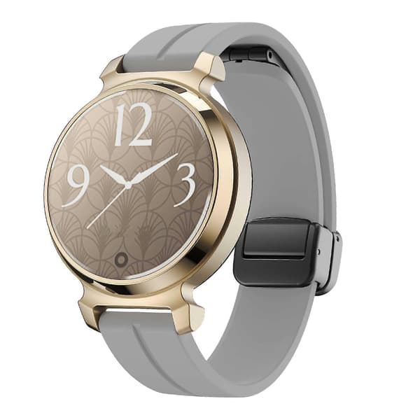 Silikonearmbånd til Garmin Lily 2 med magnetisk foldespænde Lysegrå_max Light Grey Black Buckle