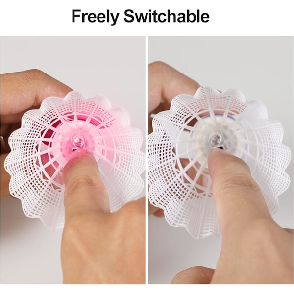 LED Badminton, 6 stk. Badminton Lysende Fjerbolde, LED Badminton Fjerbold, Nylon Badminton med fremragende stabilitet og holdbarhed til indendørs brug