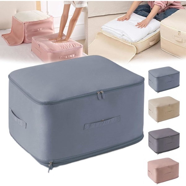 Flyttekasser i tung kvalitet, selvkomprimerende lynlåslomme, Blå XL (20,5x16,5x23,6 tommer) BLUE XL(20.5*16.5*23.6inch)