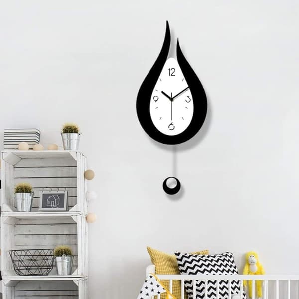 Tyst väggklocka vatten droppar sväng vägg klocka modern design nordisk vardagsrum väggklockor mode sovrum väggklocka när klockan