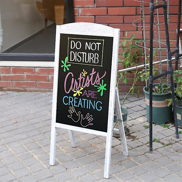 Gulvstående En tavle Ram Fortov Skilt Butik Hjem Sort Tavle Display