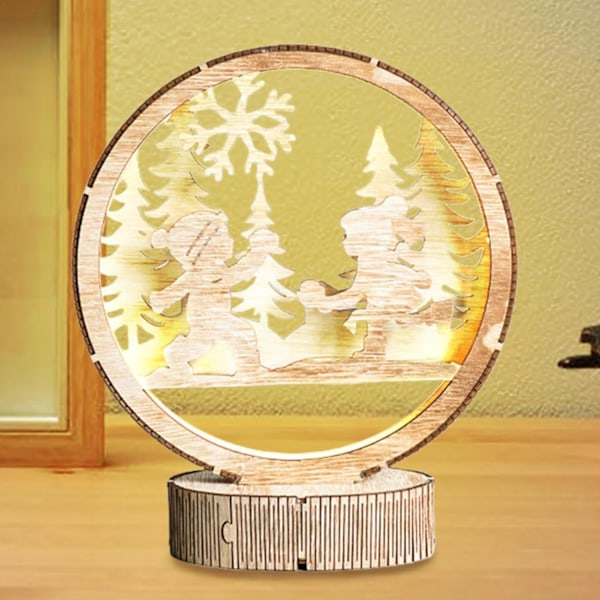 Jullampe | LED-lampe | Nattlampe | Bord | LED julelampe | batteridrevet barnerom skrivebord kreativ LED borddekorasjoner for gutter jenter soverom a