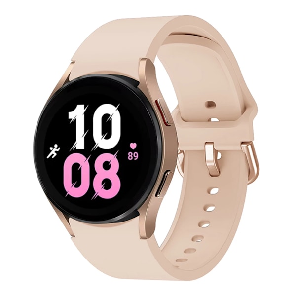 Silikonrem for Samsung Galaxy Watch 6 5 4 44mm 40mm 45mm Watch Reserveband for Watch 6 4 Classic 47mm 43mm 46mm Offisiell rosa Watch 4 Classic 46mm