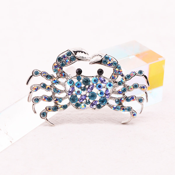 Rhinestone Vacker Krabba Brosch Emalj Brosch Pin Smycken