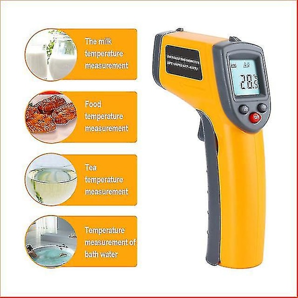Berøringsfri digital laser infrarød termometerpistol høj lav temperatur alarm -58~752 Pyrometer temperaturmåler GS320-Bubble GS320-Bubble