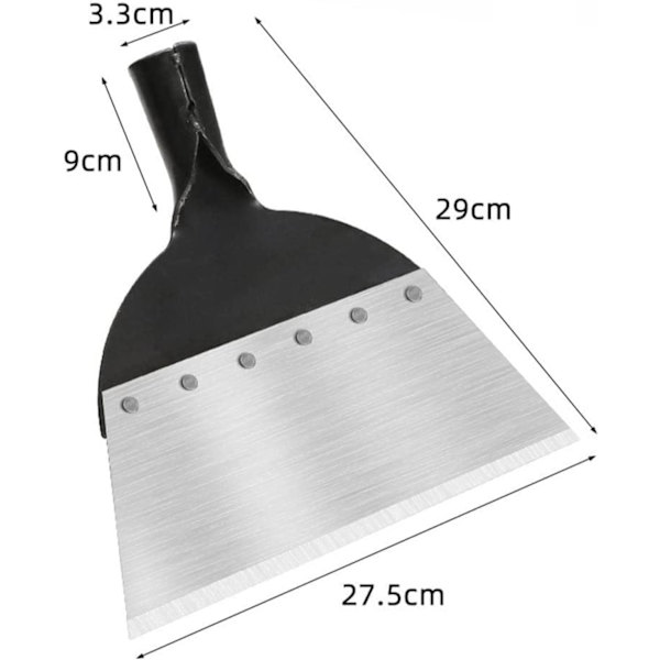 Puutarhan rikkakasvien poistamiseen tarkoitettu lapio, 28 cm monitoiminen litteä teräslapio pihan ja puutarhan hoitoon 28 cm