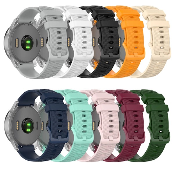 20 22 mm silikoninen ranneke Garmin Venu 3:lle, Band Forerunner 265 255 245 Music Vivoactive 4:lle, Garmin Venu Sq 2 Plus -ranneke, Valkoinen 22 mm