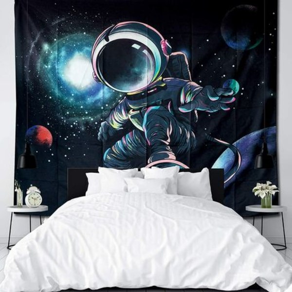 Mandalatapet, Galaxy Gobeläng, Astronaut Gobeläng för barn Man Kvinna Sovrum Väggdekor Gobeläng för rumsinredning (Sur)