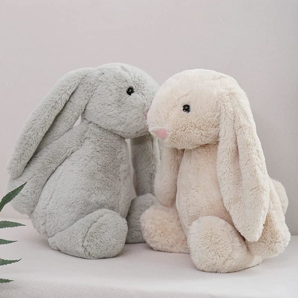 Kaninplyysi, Pehmeä Plyysikaninlelu, Suloinen Halattava Lahja Lapsille, Tytöille, Pojille (Bonnie-kani 40 cm) valkoinen white 30cm