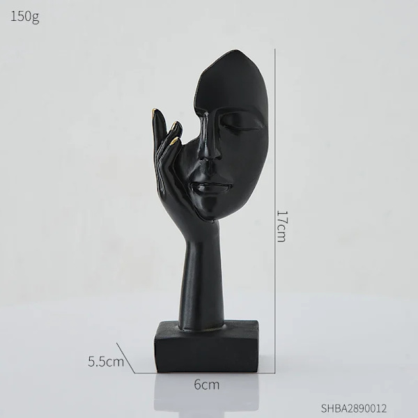 Menneskelig Ansikt Statue Ornament Harts Skandinavisk Stil Skrivebord TV Skap Vinkjøler Hjemmedekorasjon Båter SHBA2890012