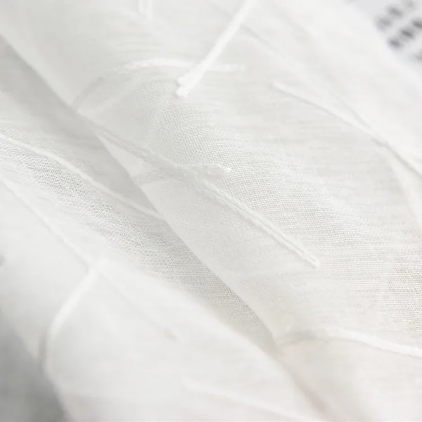 Vitt Kors Vertikal Strip Broderade Voile Gardiner För Vardagsrum Sovrum Sovrum MULTI W132cmXH213cm 1PC