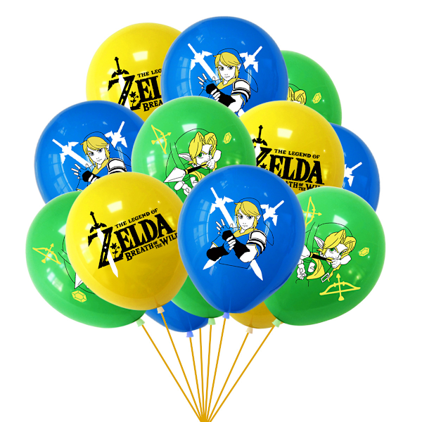 The Legend of Zelda festdekorationer: Komplett set för en födelsedagsfest med Hyrule-tema! Paket 1 18-delars ballongset Package 1 18Pcs Balloons Set