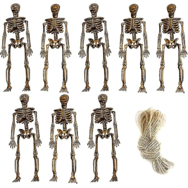 Halloween miniskelett,halloweenskelettdekoration Skelettgirland,halloweendekorationsskalle,5.9tum Full Body Faux mänskligt skelett,halloweensku
