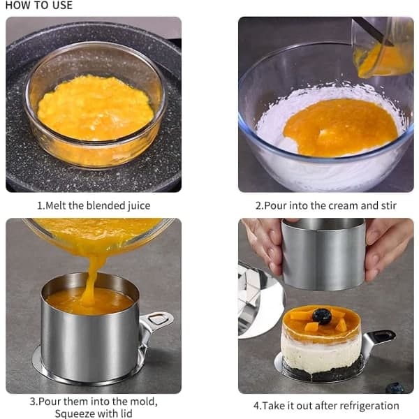 6 Små Kakformar i Rostfritt Stål, Bakformar, Formar med Olika Former för Matlagning och Bakning - Set—max