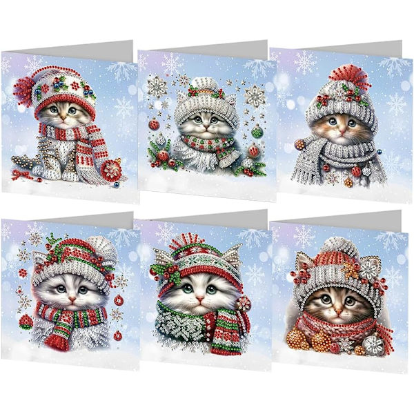 Juldiamantkonst-kortset, 12/8/6/4-pack, DIY handgjorda kort HK051