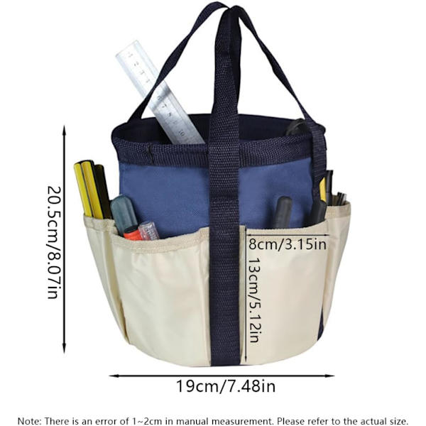 Puutarhatyökalulaukku Raskaan Käyttöön Puutarhatyökalujärjestäjä Tygväska 6 taskulla Naisille Miehille Navy Blue Työkalusarjat