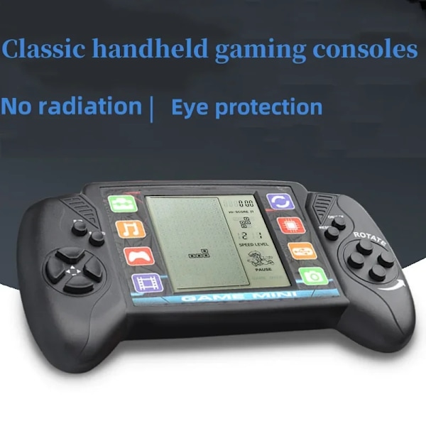 Bærbar Klassisk Nostalgisk Tetris Spilmaskine Pædagogisk Legetøj Skærm Håndholdt Pocket Gaming Player Elektronisk Legetøj Blå