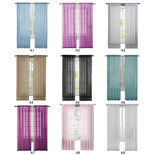 Transparent Fönster Gauze Solid Färg Bröllop Glas Gauze Hushållsprodukter Lätt Lyx Style Lätt Att Installera Gardiner A6