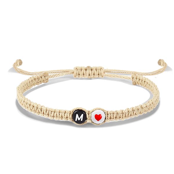 Wekity Initial Armband Dam Flickor Tonåringar Flätat Rep